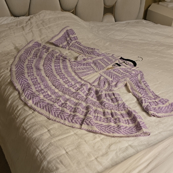 Devotion TWINS Lavender and Cream Long Sleeve Dress - Picture 14 of 16